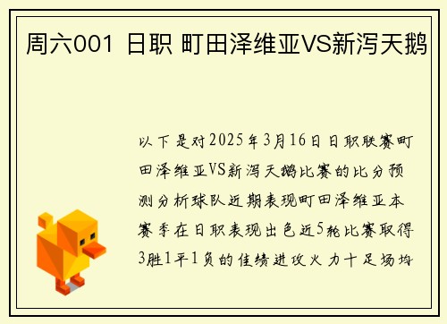 周六001 日职 町田泽维亚VS新泻天鹅
